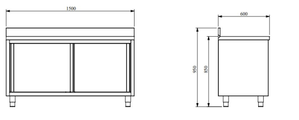Easy FCU1500 Stainless Steel Floor Cupboard 1500w x 600d x 850h