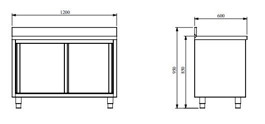 Easy FCU1200 Stainless Steel Floor Cupboard 1200w x 600d x 850h