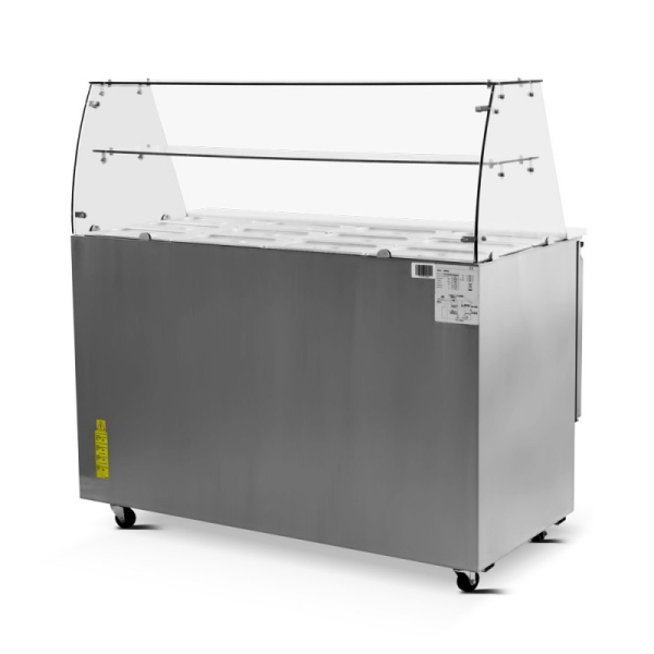 King GST1365.HD Refrigerated Pizza Salad Prep 3 Door with Glass Display