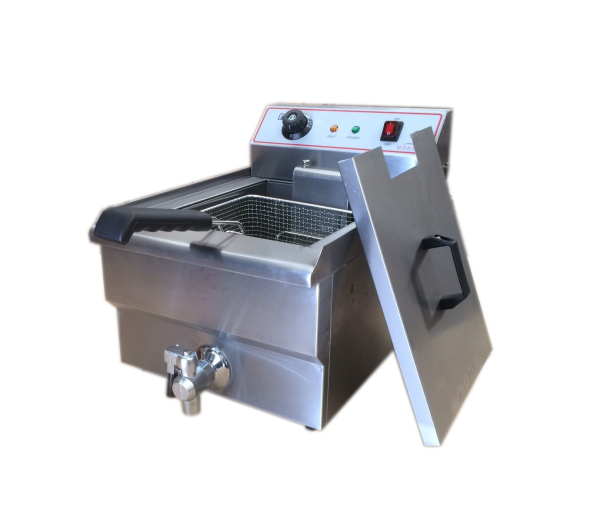 Modena FT16 Electric Single Tank 16 Litre Countertop Fryer with Tap