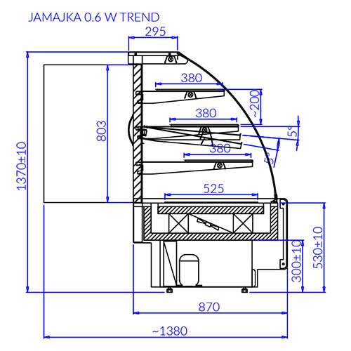 Igloo Jamaica - Trend Pastry Case Multiplexable  700mm wide JA60WT
