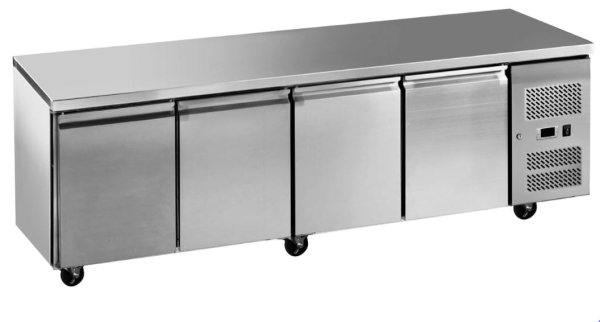 King L7250F.HD 4 Door Stainless Steel Freezer Prep Counter  