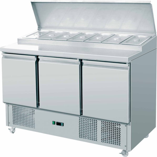 King Z3K.HD 3 Door Refrigerated Pizza and Sandwich Prep Counter  