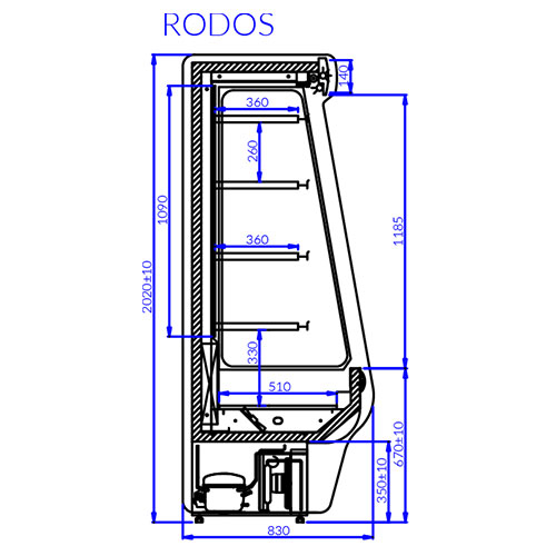 Igloo Rodos High Profile Multideck Multiplexable  1000mm wide RODOS100