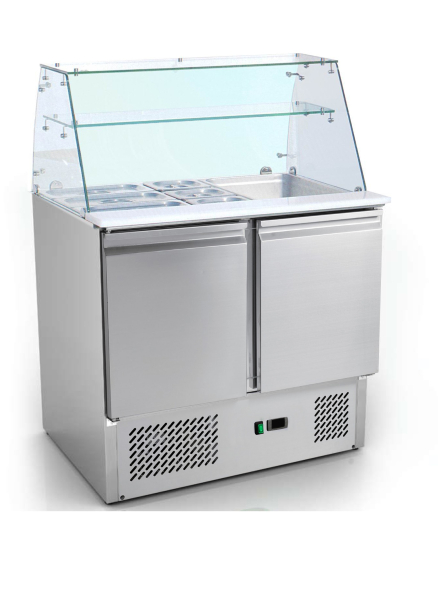 King GST900.HD Refrigerated Pizza Salad Prep 2 Door with Glass Display