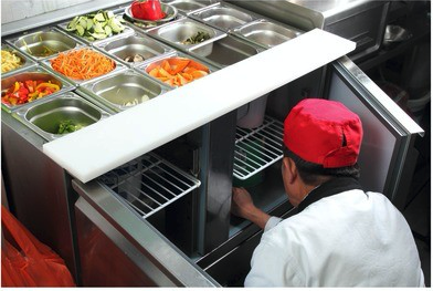 King KST900.HD 2 Door Stainless Steel Refrigerated Salad Prep Counter
