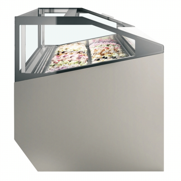 ISA SUPER CAPRI 12 Ventilated Scoop Ice Cream Display Grey, 12 Pan Scooping Freezer 1187mm wide