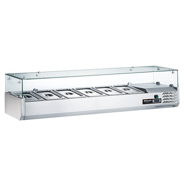 Blizzard 1/3 Gastronorm Prep Top with Glass Cover 1500mm(W) TOP1500CR