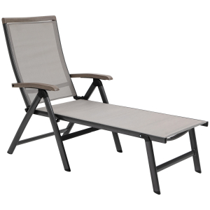 Outsunny Outdoor Folding Sun Lounger 5-Position Adjustable Chaise Lounge Chair with Aluminium Frame for Patio Pool and Garden Brown
