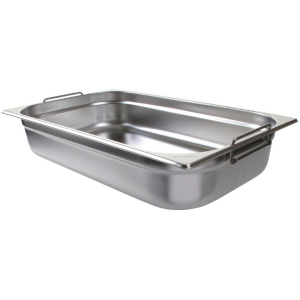 Vogue Stainless Steel 1/1 Gastronorm Pan With Handles 100mm CB179