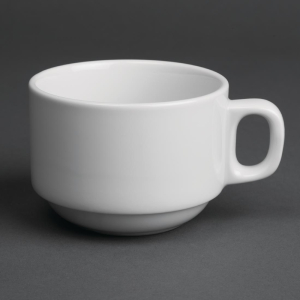 Royal Porcelain Classic White Stackable Tea Cups 200ml CG029