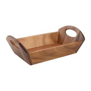 Acacia Wood Bread Basket with Handles DL146