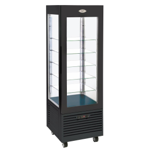 Roller Grill Display Fridge with Fixed Shelves Black