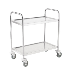 Vogue Stainless Steel 2 Tier Clearing Trolley Small F996