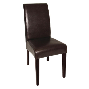 Bolero Curved Back Leather Chairs Dark Brown (Pack of 2) GF956