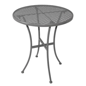 Grey Steel Patterned Round Bistro Table Grey 600mm GG703
