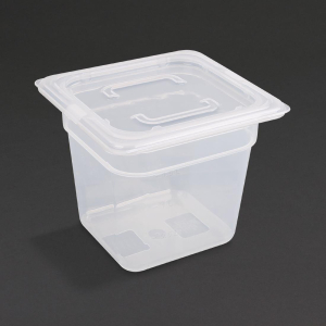 Vogue Polypropylene 1/6 Gastronorm Container with Lid 150mm GJ527