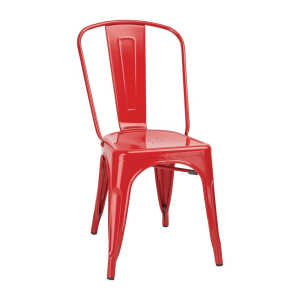 Bolero Bistro Steel Side Chair Red (Pack of 4) GL330