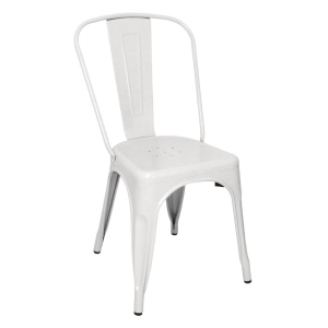 Bolero Bistro Steel Side Chair White (Pack of 4) GL332