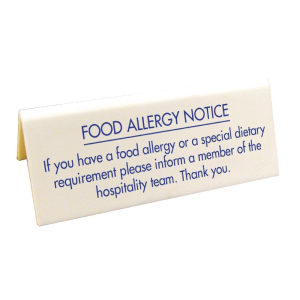 Food allergy Table Notice GM815