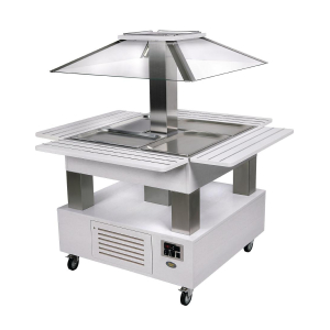 Roller Grill Chilled Salad Bar Square White Wood