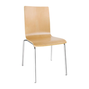 Bolero Square Back Side Chair Natural Finish (Pack of 4) GR342