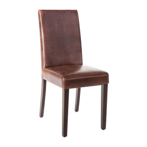 Bolero Faux Leather Dining Chair Antique Brown (Pack of 2) GR369