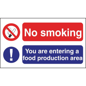 No Smoking Food Production Sign L906