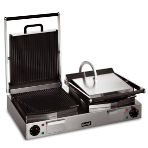 Lincat LPG2 Lynx 400 Electric Counter-top Twin Panini Grill - Ribbed Upper & Lower Plates 