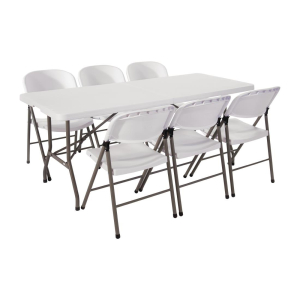 Special Offer Bolero 6ft Centre Folding Table with Six Folding Chairs SA426