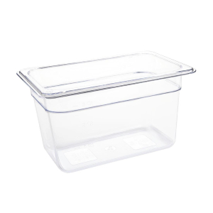 Vogue Polycarbonate 1/4 Gastronorm Container 150mm Clear U238