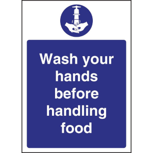 Vogue Wash hands Before Handling Food Sign W110