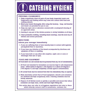 Catering Hygiene Guidelines Sign W361