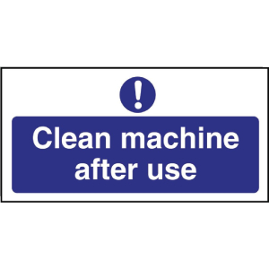 Clean machine after use Sign W371