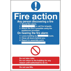 Y920 Fire Action Sign