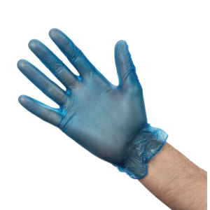Vogue Powdered Vinyl Gloves Blue Medium (Pack of 100) CB254-M