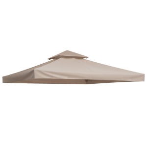 Outsunny 3x3(m) Gazebo Canopy Roof Top Replacement Cover Spare Part Beige (TOP ONLY)