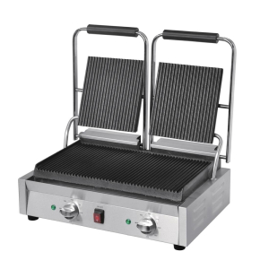 Buffalo Bistro Contact Grill Double Ribbed Plates DM902 DY994