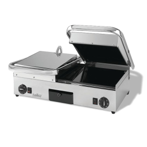 Hallco MEMT17061 Ribbed top and flat Bottom Panini Grill  580 mm x 280 mm.