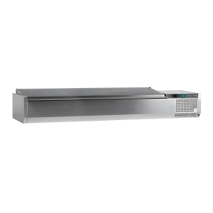 G-Line GVC33-180 SS Gastronorm Topping Shelf  With Lid SS - 8 Pan 1800mm wide
