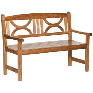 Outsunny 2-Seater Chair Wooden Garden Bench Outdoor Patio Loveseat for Yard Lawn Porch Natural