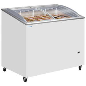 Tefcold IC300SCEB Sliding Curved Glass Lid Chest Freezer White Curved Lid 1010mm wide