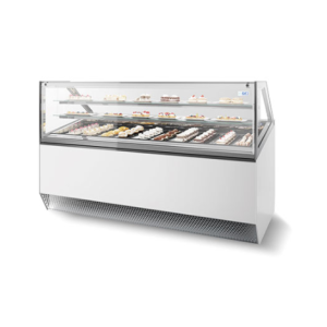 ISA MILLENNIUM ST170 PAS Serve Over Counter for Patisserie White, Flat Glass 1661mm wide