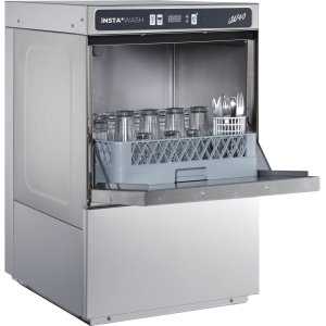 InstaWash IW40 Commercial Glass Washer with Drain Pump 400mm basket 16 pint glasses