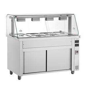 Inomak Bain Marie with Glass Display 5 x Gastronorm1/1 MIV718