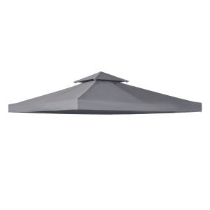 Outsunny 3x3(m) Gazebo Canopy Roof Top Replacement Cover Spare Part Deep Grey (TOP ONLY)