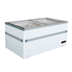 Best Frost KSM900 Island Chest Freezer with glass lid top - White - 2050mm wide