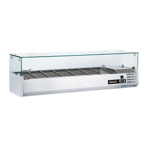 Blizzard 1/4 GASTRONORM PREP TOP WITH Glass COVER 1500MM(W) TOP1500-14CR