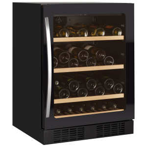 Tefcold TFW160 FRAMELESS Wine Cooler Black, Glass Door 595mm wide