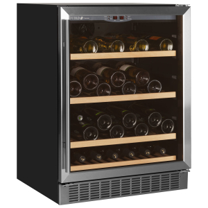 Tefcold TFW160S Wine Cooler Black-SS Glass Door 595mm wide, TFW200-S